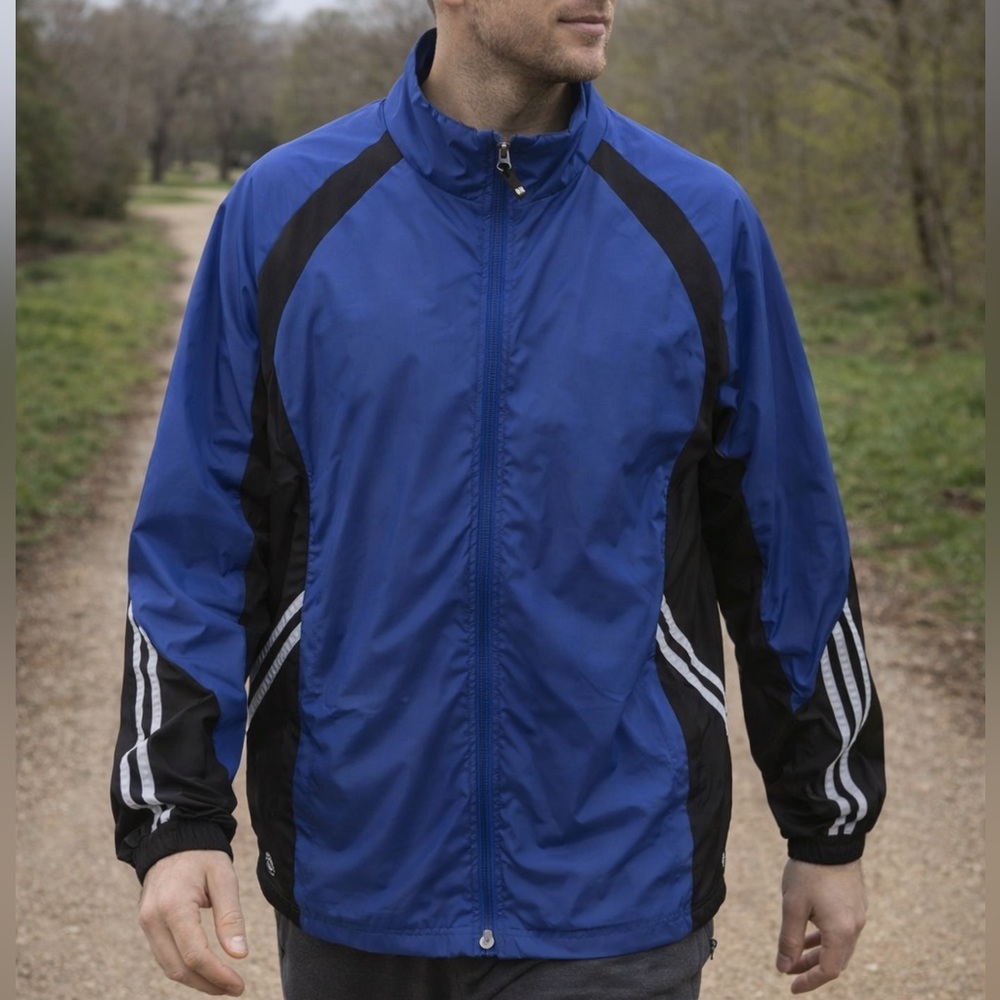 🛍️3 For $10🛍️ Holloway Men’s Blue and Black Windbreaker Jacket, Size L
